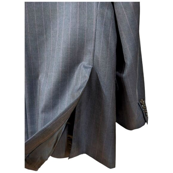 Ermenegildo Zegna x Neiman Marcus Black Wool Striped Three Button Blazer Sz 42US - Picture 7 of 10